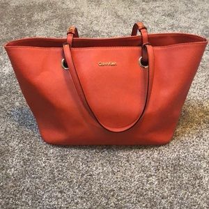 Calvin Klein orange tote bag